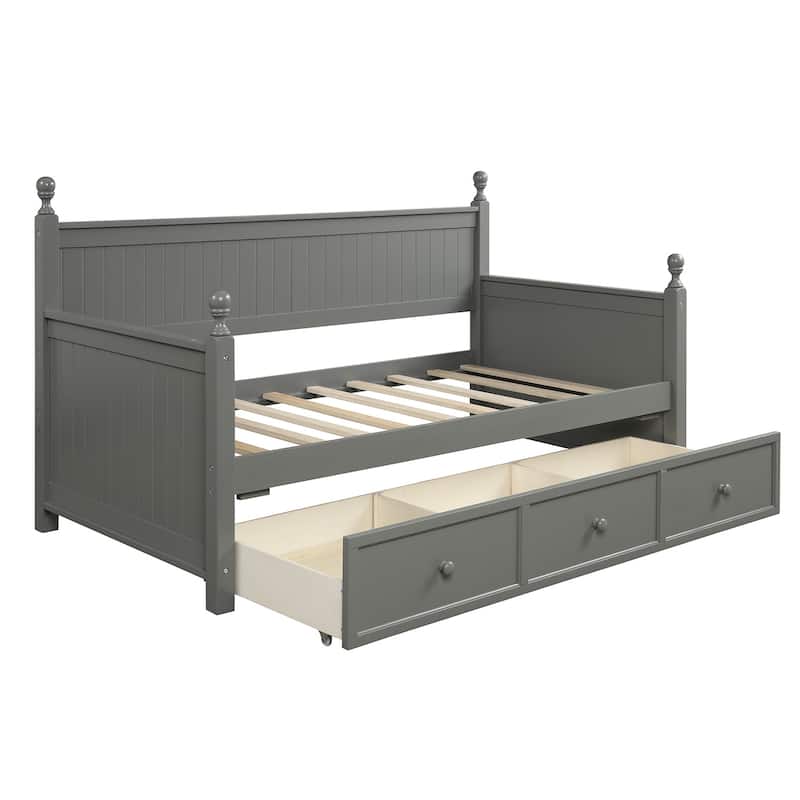 Wood Daybed with Three Drawers ,Twin Size Daybed