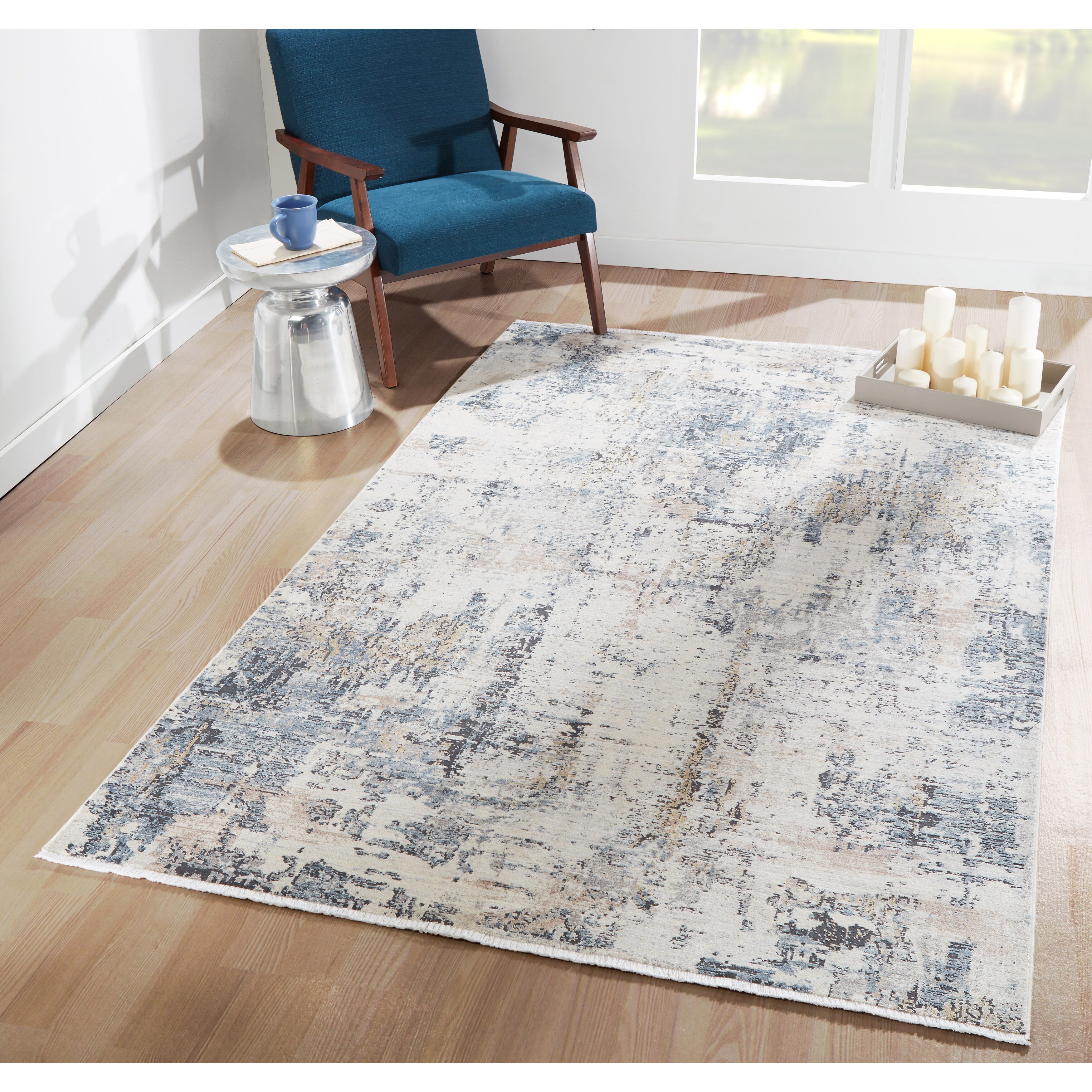 Shop Porch Den Quarry Modern Blue Area Rug On Sale Overstock