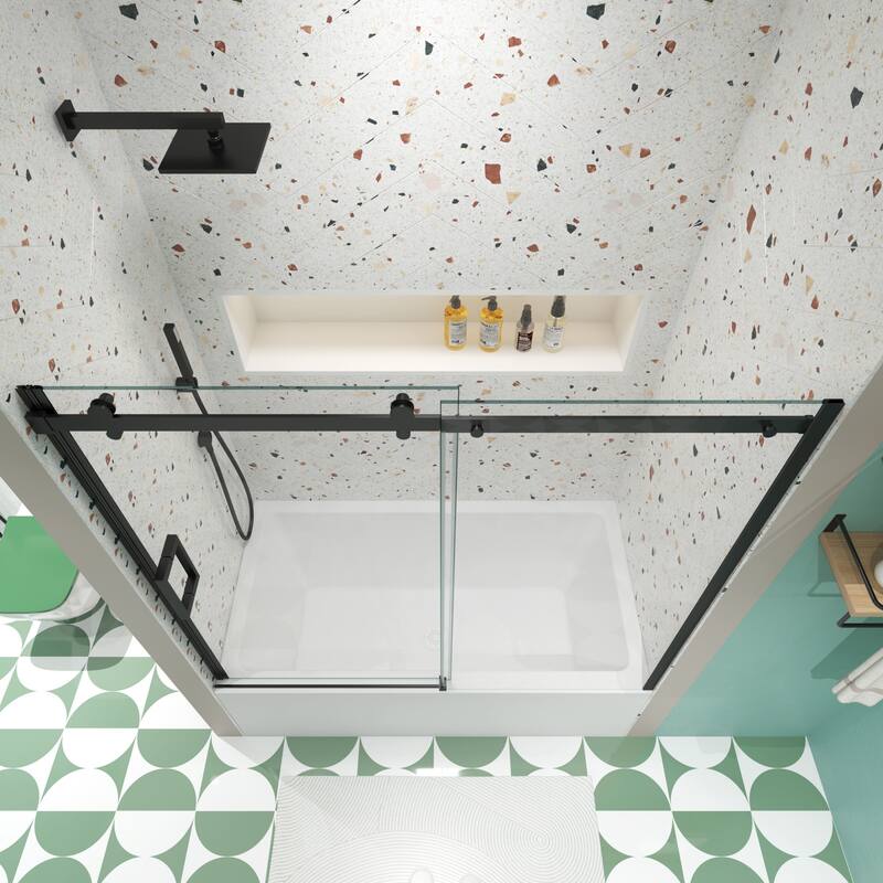 56"-60"W x 58"H Bathtub door with high quality stainless steel handle