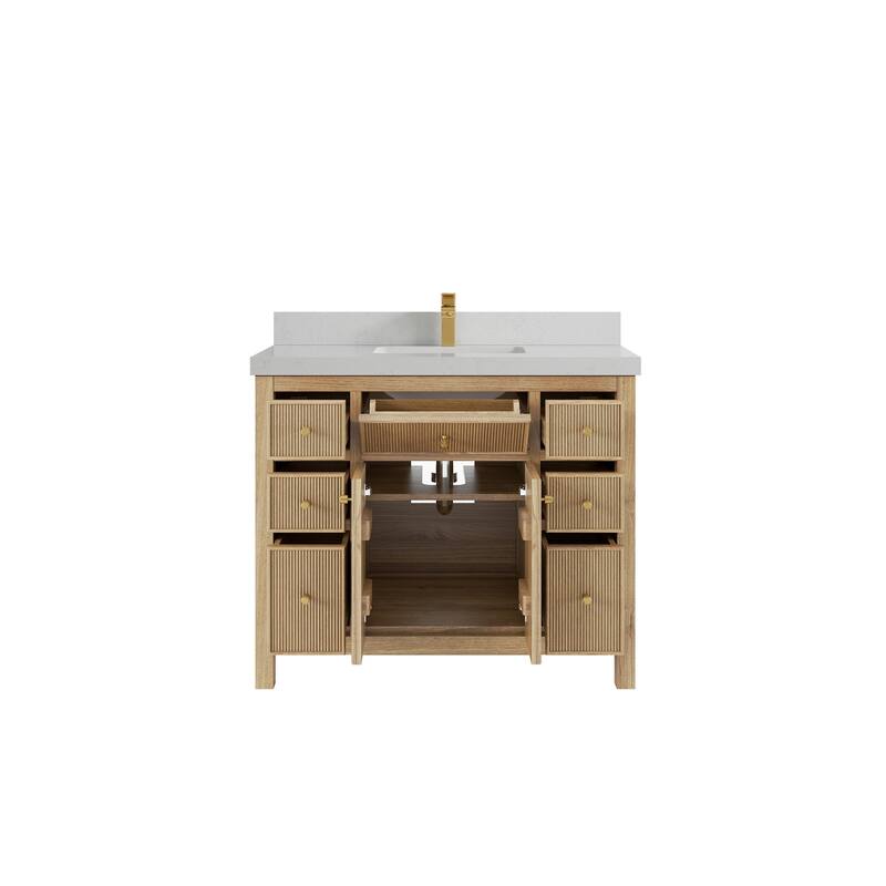 Willow Collections 42 in. W x 22 in. D Sonoma Teak Single Sink Bathroom Vanity with Countertop