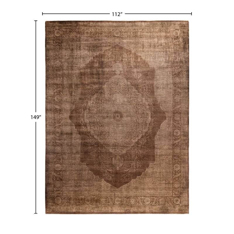 Overdyed One-of-a-Kind Hand-Knotted Area Rug - Brown - 9' 4" x 12' 5"