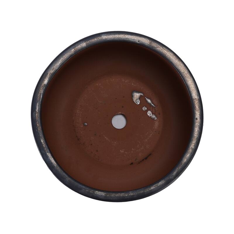 Handmade Glazed Ceramic Planter Set of 3, 15/11/9 Inch Diameter, Textured Finish for Orchids & Begonias, Indoor/Outdoor Use