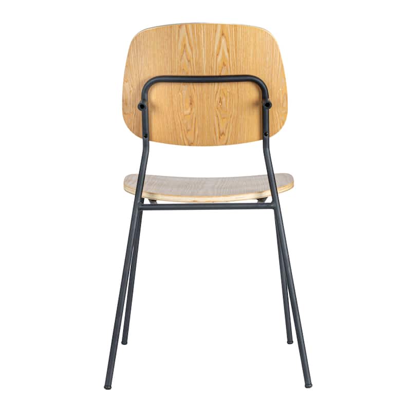Sturdy Beech Wood and Metal Dining Chairs - 19.5"L x 17.9"W x 32.8"H