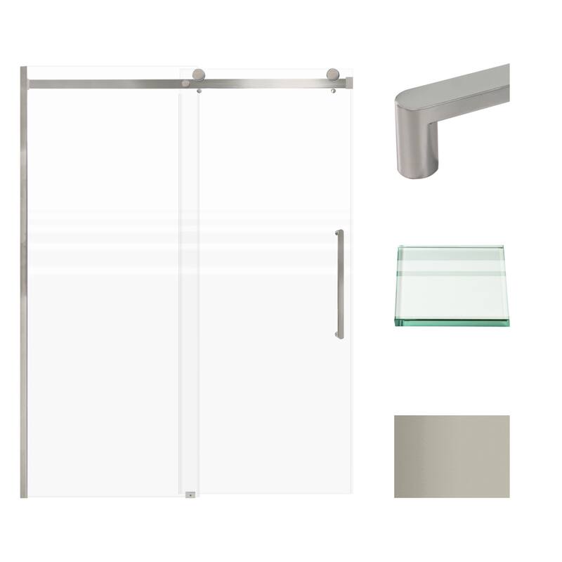 Transolid MBDT607608FR-R 76" High x 60" Wide Bypass Frameless Shower - Brushed Stainless