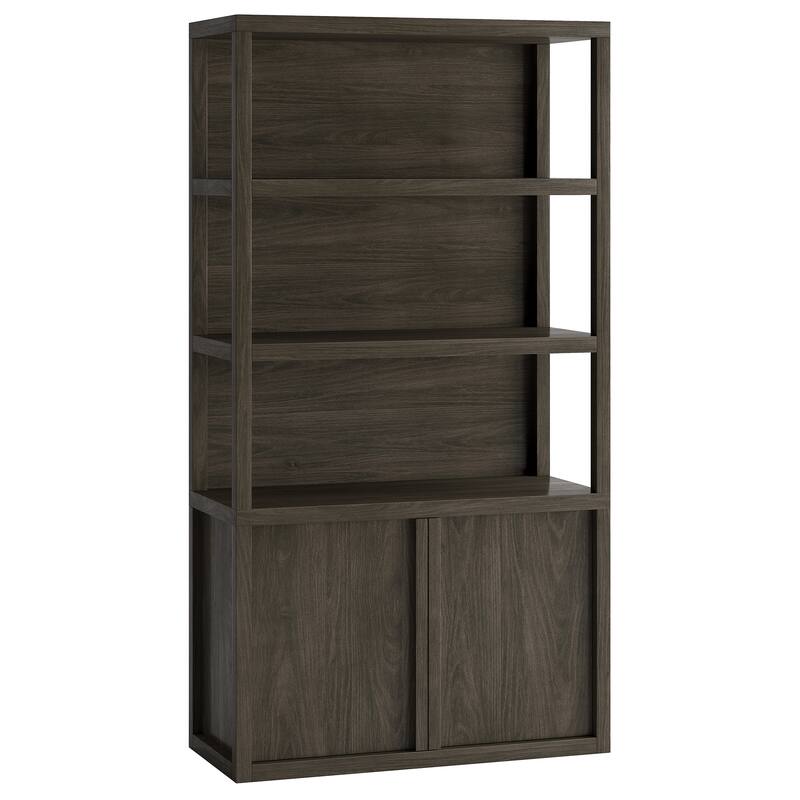 Savin 67.5" Tall Rectangular Bookcase - 67.5" Tall - Alder Brown