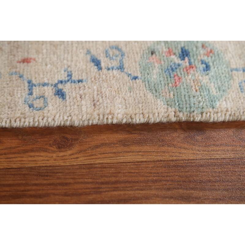 Vegetable Dye Art Deco Oriental Runner Rug Wool Hand-knotted Carpet - 2'10" x 11'7"