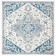preview thumbnail 9 of 67, SAFAVIEH Handmade Micro-Loop Nuriye Medallion Wool Rug 5' Square - Ivory/Navy - Square