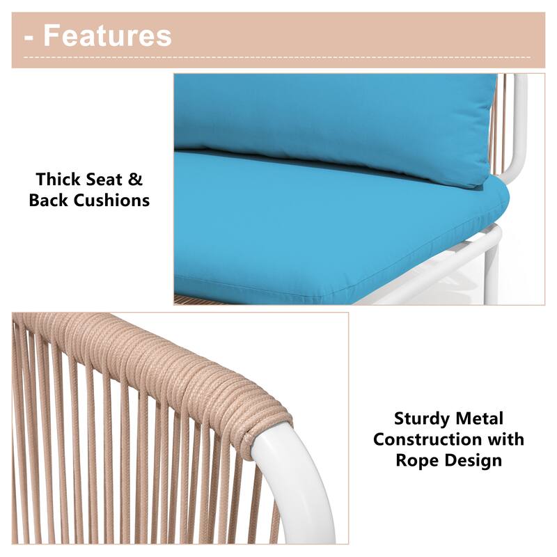 Outdoor Cushioned Sectional Sofa Chat Set Patio Furniture Conversation Set, Free Combination