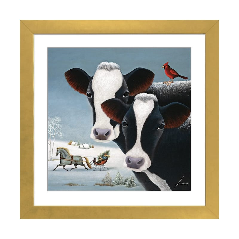 iCanvas "Winter Watch" by Lowell Herrero - Gold - 16x16x1