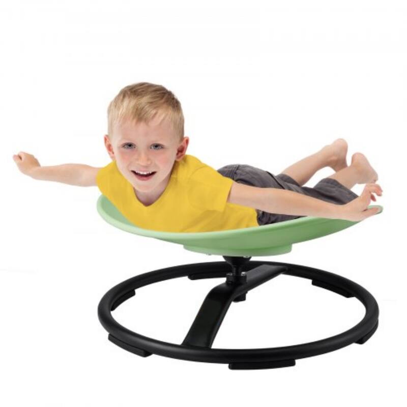 Round Sensory Swivel Chair for Kids with Metal Base and 360 Degree Spin - 21.06” L x 19.88” W x 11.61” H - Green
