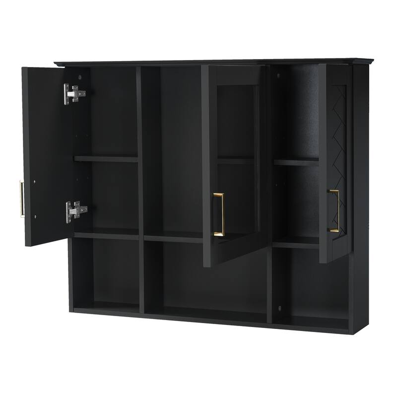 Roomfitters 35 Inch 2-in-1 Wall Mount Medicine Cabinet, Mirror Storage with Adjustable Shelves & Soft Close