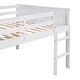preview thumbnail 6 of 6, White Wood Full Size Loft Bed with Hanging Clothes Racks