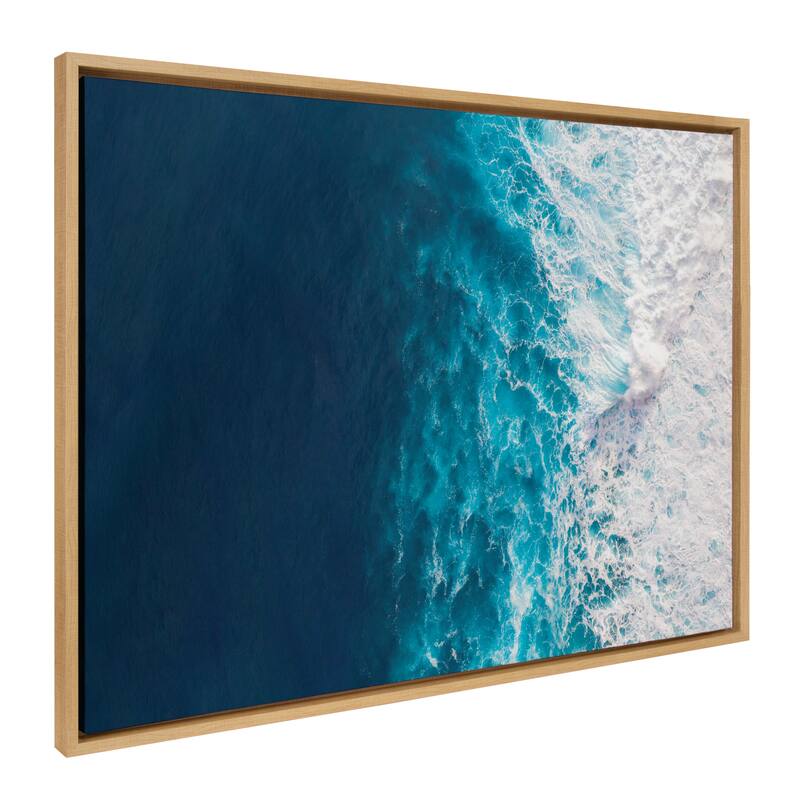 Kate and Laurel Sylvie Splashing Waves Canvas by Creative Bunch Studio - 28x38 - Plastic - Natural