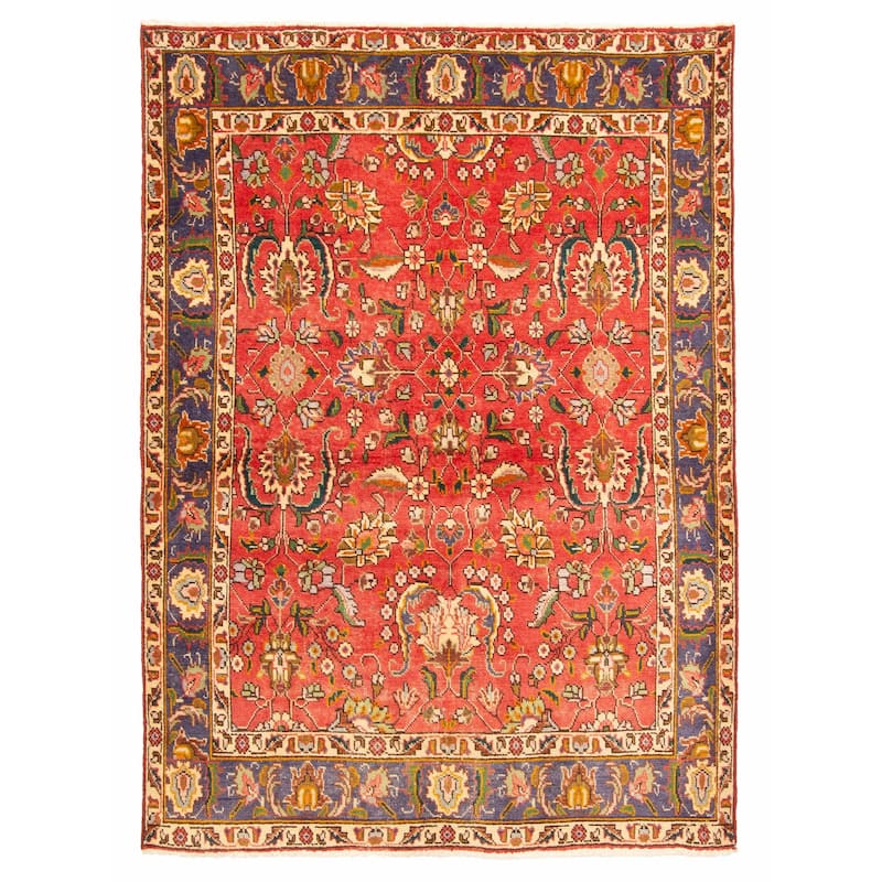 ECARPETGALLERY Hand-knotted Antalya Vintage Red Wool Rug - 4'9 x 6'6