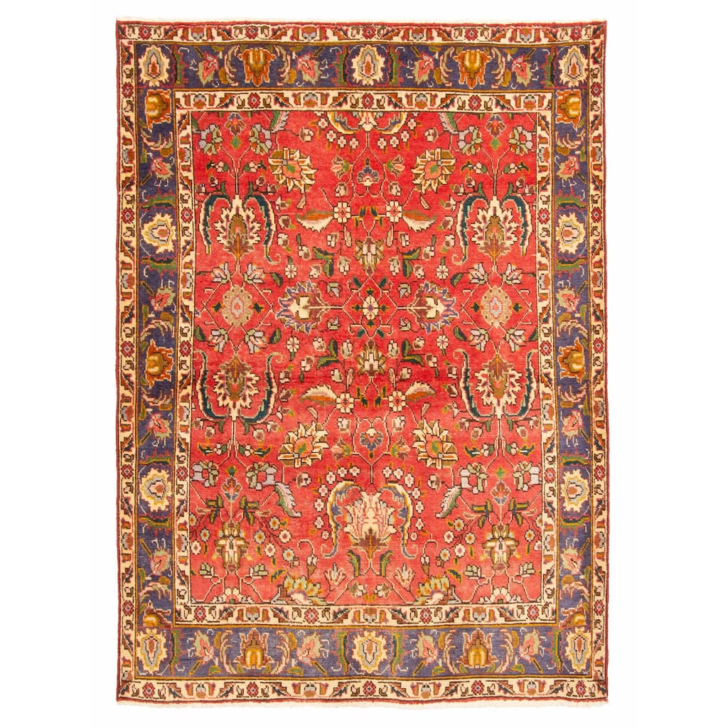 ECARPETGALLERY Hand-knotted Antalya Vintage Red Wool Rug - 4'9 x 6'6