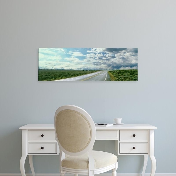 Easy Art Prints Panoramic Images's 'Road passing through a field, Grand Teton National Park, Wyoming, USA' Canvas Art