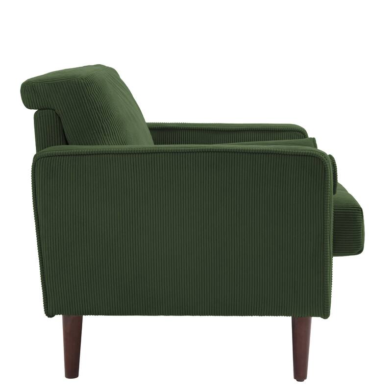 2 Set Modern Wide Armchair Corduroy Accent Chairs