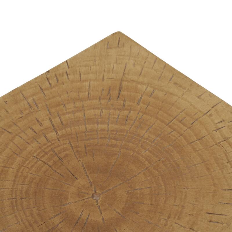 A Twisted Hourglass Structure And A Wood-Like Finish Geometric Mgo Side Table