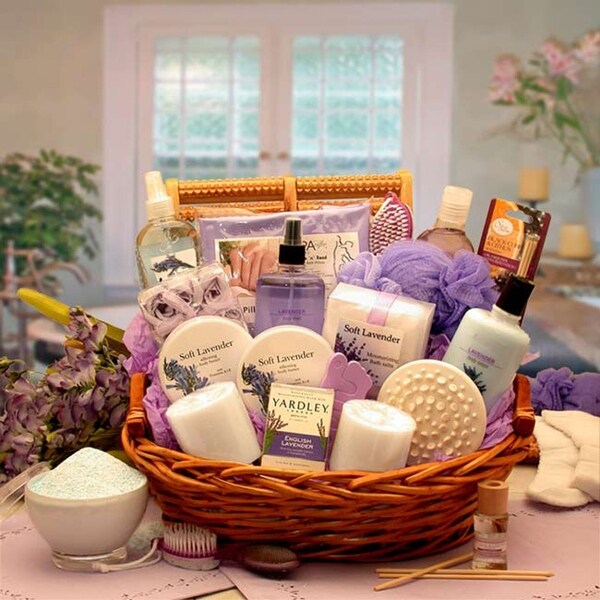The Essence of Lavender Spa Gift Basket. Opens flyout.