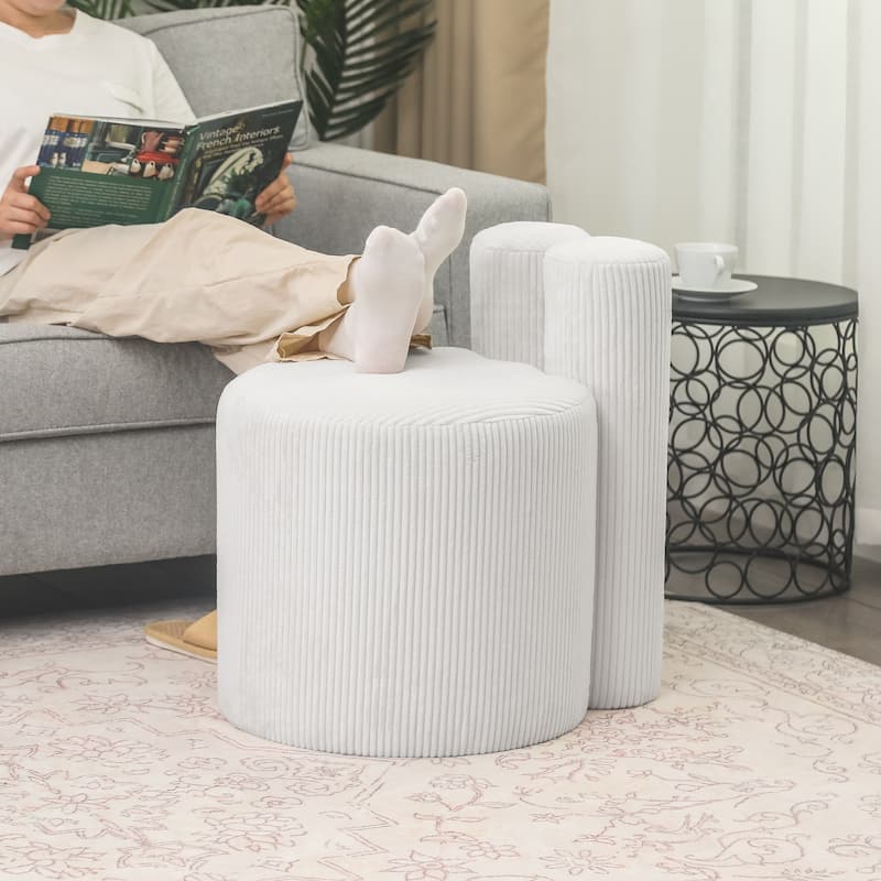 Adeco Morden Pouf Ottoman 23" Height Seat for Living Room Bedroom
