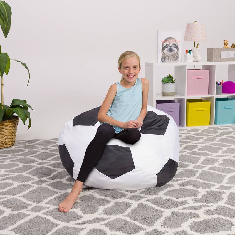 Kids Bean Bag Chair Cover Stuffed Animal Storage or Toy Organizer