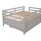 preview thumbnail 70 of 68, Low Loft Bed with Safety Fence, Climbing Ladder, Storage Drawers and Trundle Solid Wood Bed