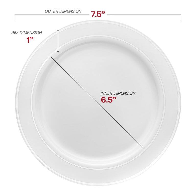 Shiny Round Edge Rim Disposable Plastic Plate Packs - Party Supplies