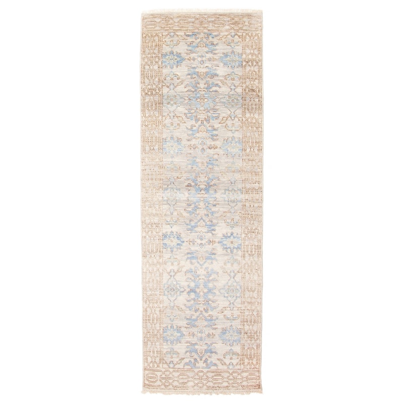 ECARPETGALLERY Hand-knotted Mystique Light Grey Wool Rug - 2'5 x 7'10 - Light Grey - 2'5 x 7'10