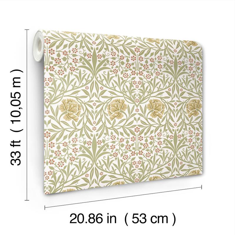 Oxford Union Yellow Floral Vines Wallpaper