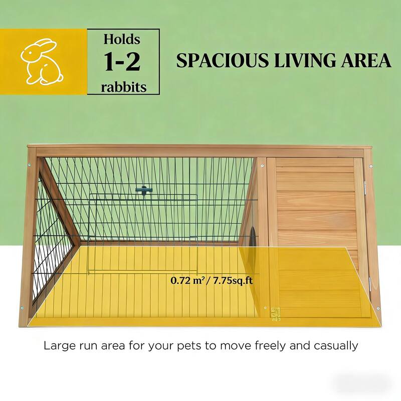 A-Frame Wooden Pet House,Small Animal Cage Rabbit Hutch