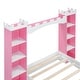 preview thumbnail 16 of 17, Castle-Shaped Wooden Bed with Storage Shelf, Dreamy Twin Size Platform Bed for Kids Bedroom,Pink+ White