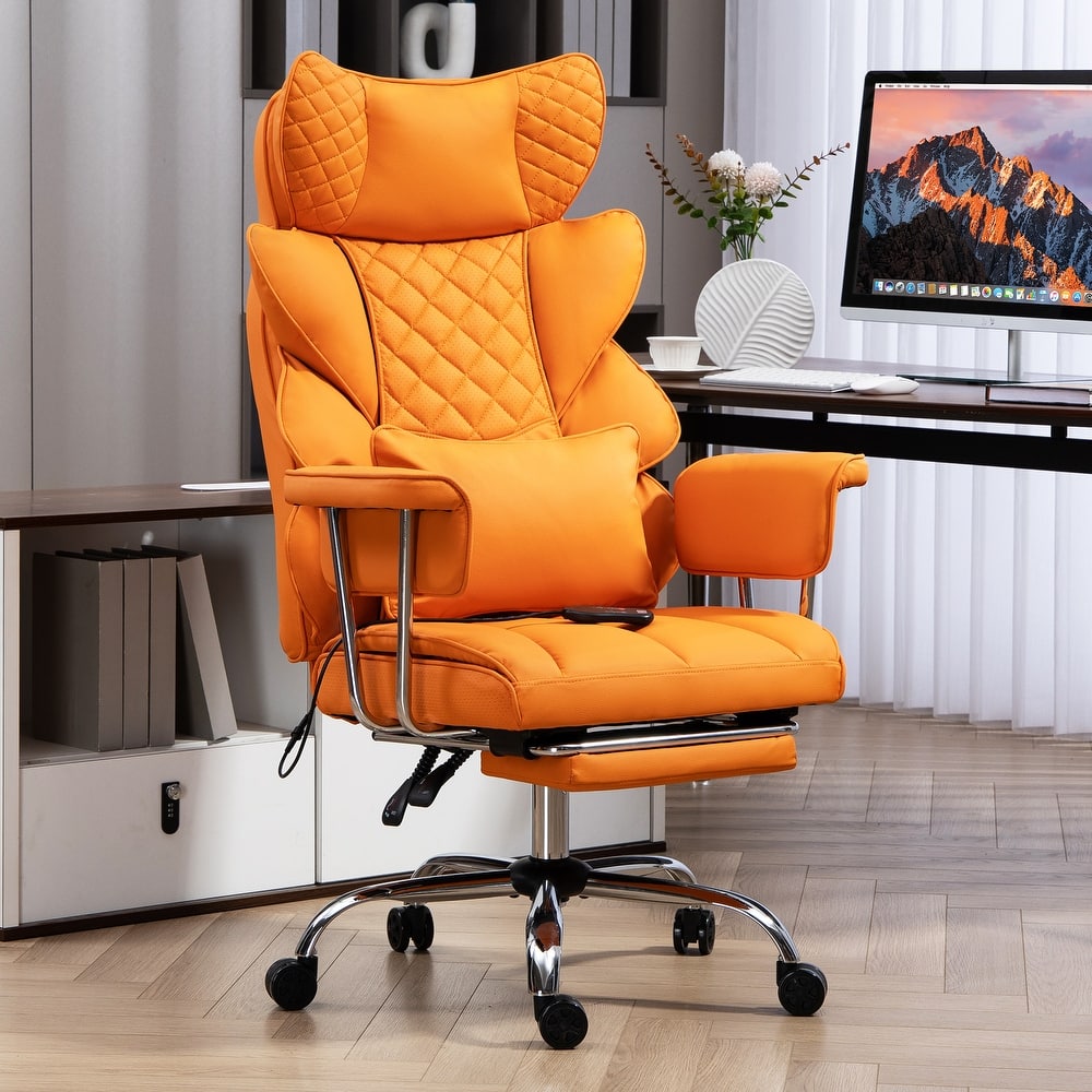 8-Point Massage Gaming Chair, Ergonomic Office Chair, Adjustable Backrest 90-135, Adjustable Armrests