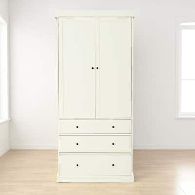 77" Tall Kitchen Pantry Cabinet with 3 Drawers, Adjustable Shelves, and 8 Door Racks, Farmhouse Storage Cupboard
