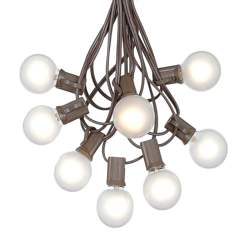 100 Foot G40 Outdoor Globe Patio String Lights - Set of 125 G40 Globe Bulbs - White