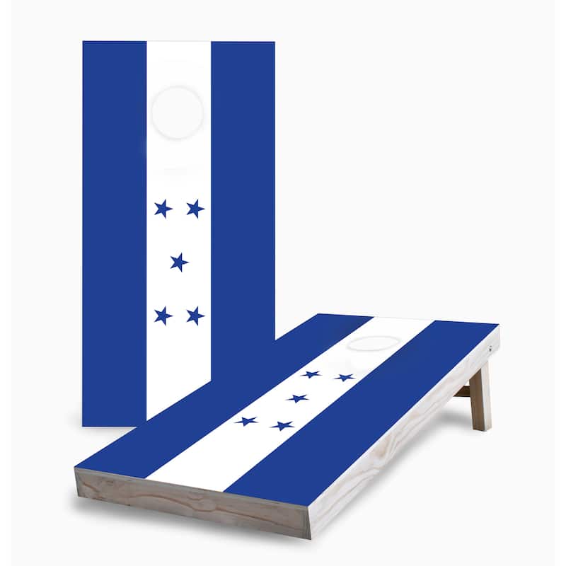 Honduran Flag Corn Hole Board Set with Carry Case - 16 Years and Up