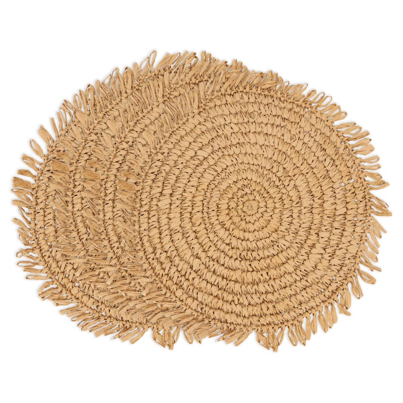 Rustic Raffia Fringe Placemat (Set of 4)