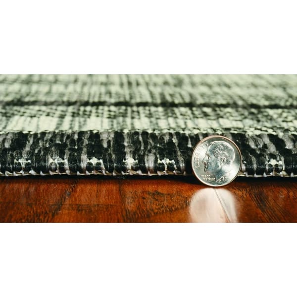 3'X4' Grey Machine Woven Uv Treated Bordered Indoor Outdoor Accent Rug