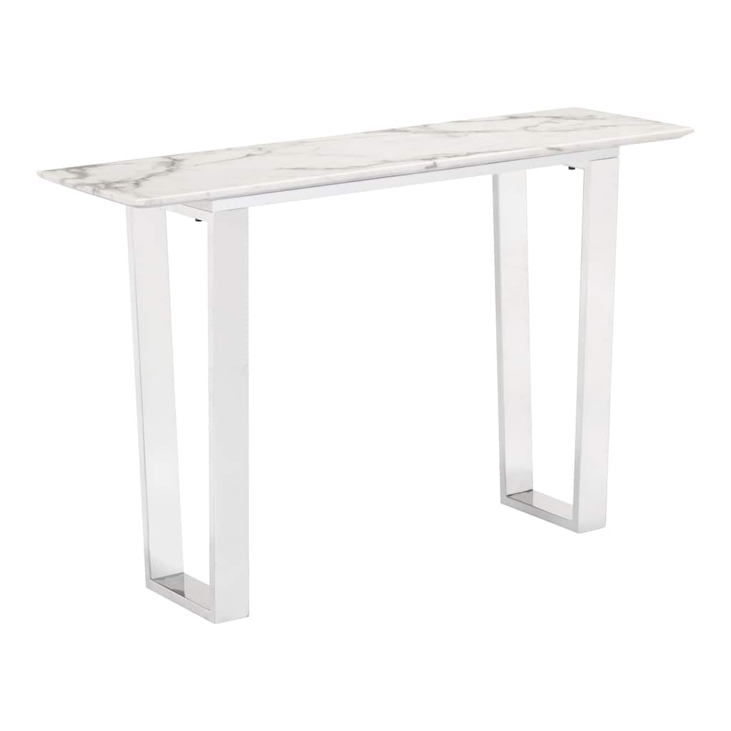 Ben Air Console Table White & Silver - N/A