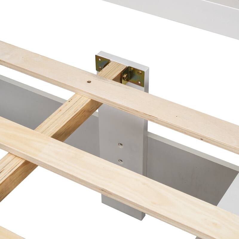 Bed with Bookcase Headboard and Under bed Storage Drawers