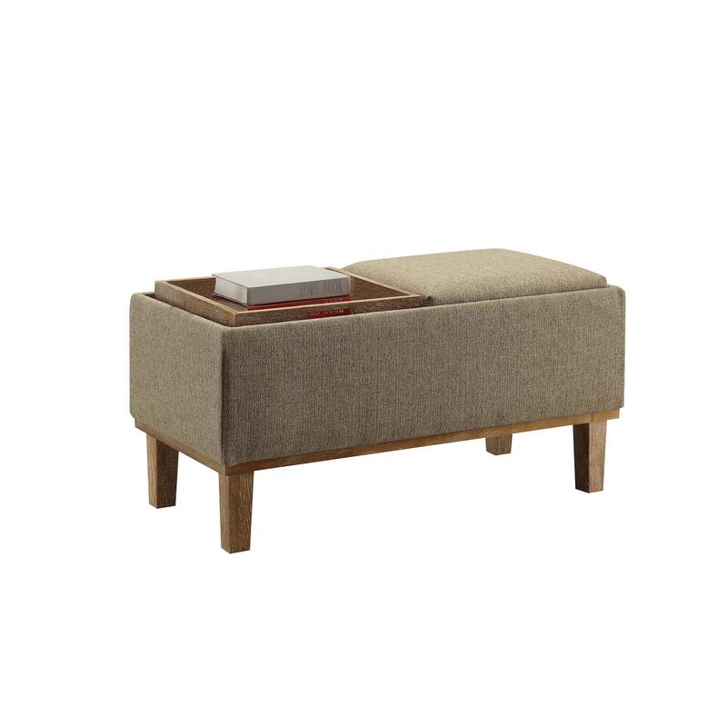 Convenience Concepts Designs4Comfort Brentwood Storage Ottoman with Reversible Trays
