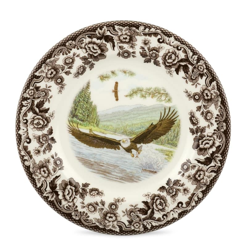 Spode Woodland Salad Plate - Assorted Animals - 8 Inch - Bald Eagle