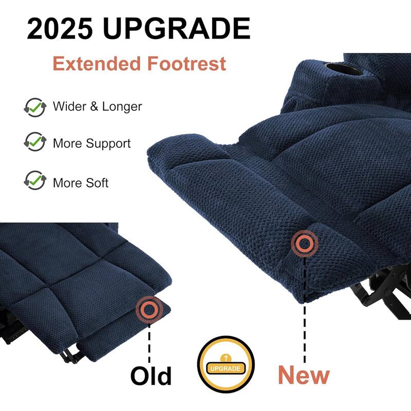 MCombo Electric Power Reclining Sofa with Massage and Lumbar Heat, Fabric 6015/6025/6035/6045