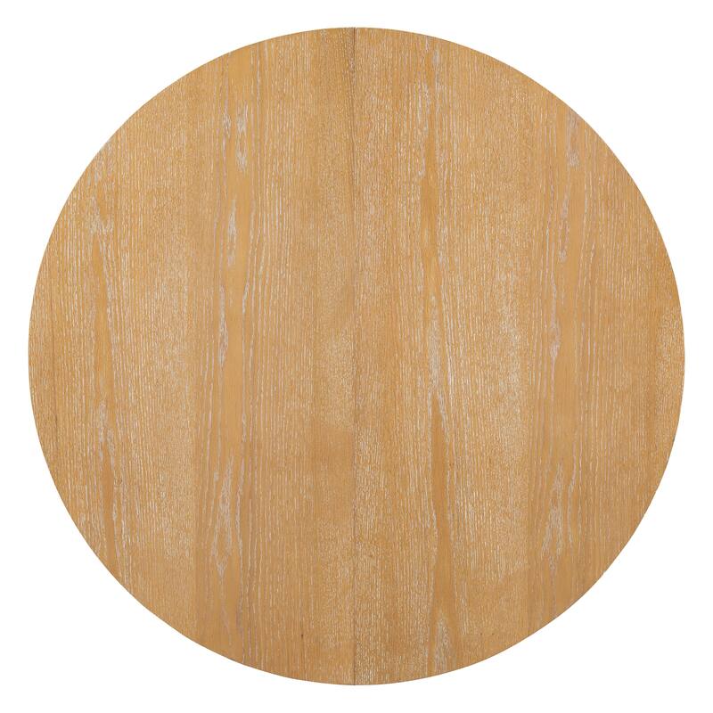 5-Piece Round Dining Table Set for 4, Retro Extendable dining table set with 4 Upholstered Chairs