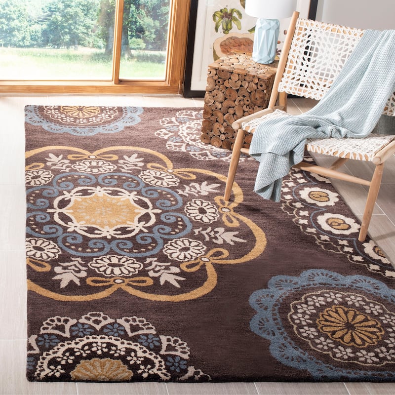 SAFAVIEH Handmade Wyndham Marni Modern Wool Rug - 5' x 8' - Eggplant/Multi