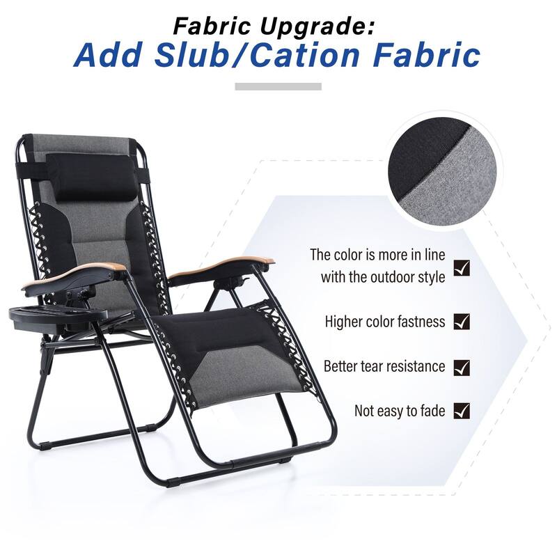 Padded Zero Gravity Chair Oversize Lounge Chair with Free Cup Holder