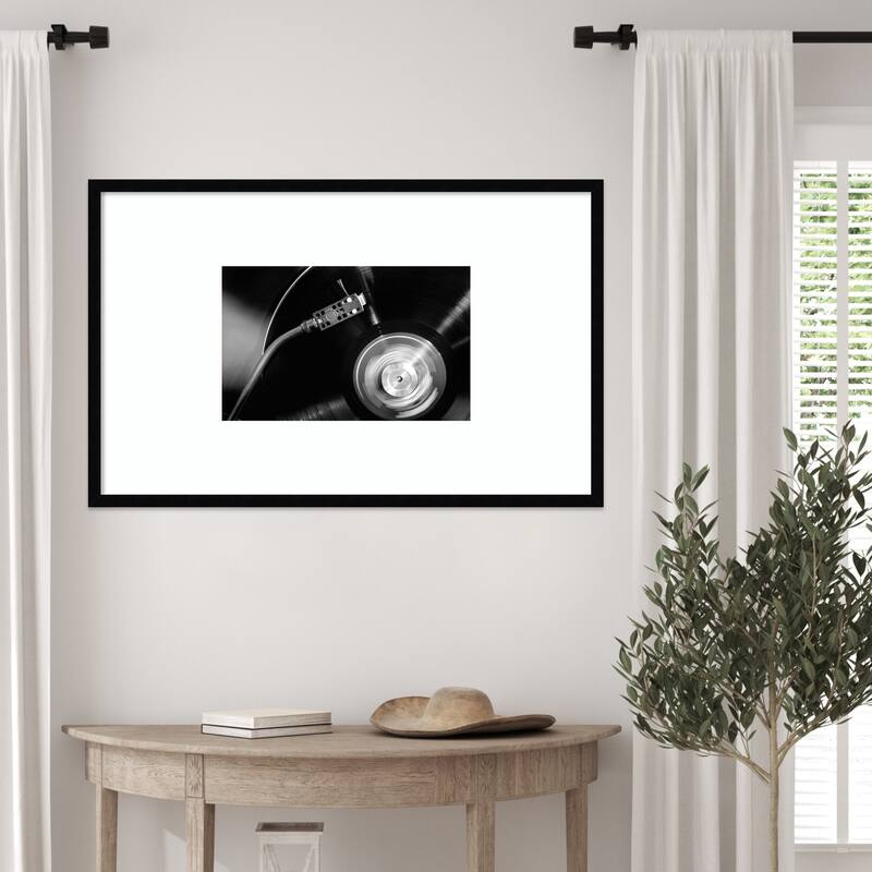 Vinyl No. 2 by Pictufy Studio III Wood Framed Wall Art Print