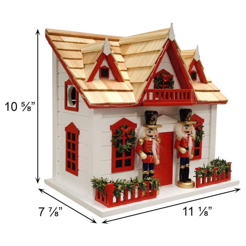 Home Bazaar 11" x 8" x 11" Nutcracker Birdhouse with LED lights - 11"x11"x8"