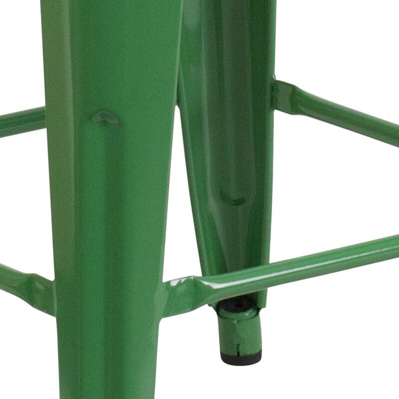 24" High Backless Metal Indoor-Outdoor Counter Height Stool w/Square Seat