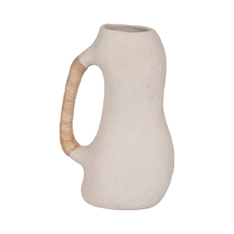 Sagebrook Home Ecomix Ivory Nolvety Organic Vase with Caning