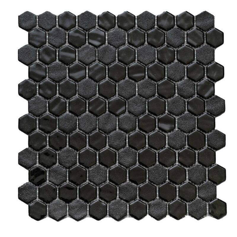 The Tile Life Eterna Hex 1x1 Glass Mosaic Floor & Backsplash Wall Tile